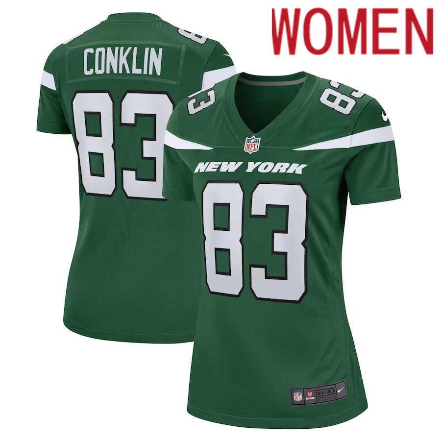 Women New York Jets 83 Tyler Conklin Nike Gotham Green Game NFL Jersey
